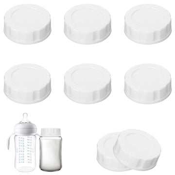 8 Pcs Travel Bottle Caps Compatible With Avent Bottles, Bottle Lids Replacement With Sealing Ring Compatible With Avent Wide-Mou