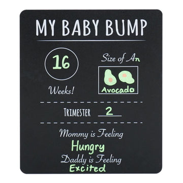 Canopy Street Pregnancy Timeline Chalkboard Sign Amy Baby Bumpa Photo Prop Board, Black Wwhite Print And Round Corners - 12A X 1