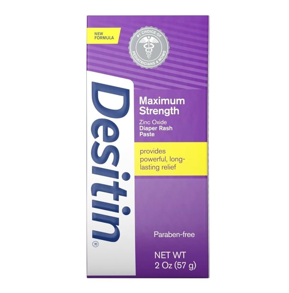 Desitin Maximum Strength Original Diaper Rash Paste 3-Piece Variety Sizes 4 Oz, 2 Oz, 1 Oz Bundle Pack