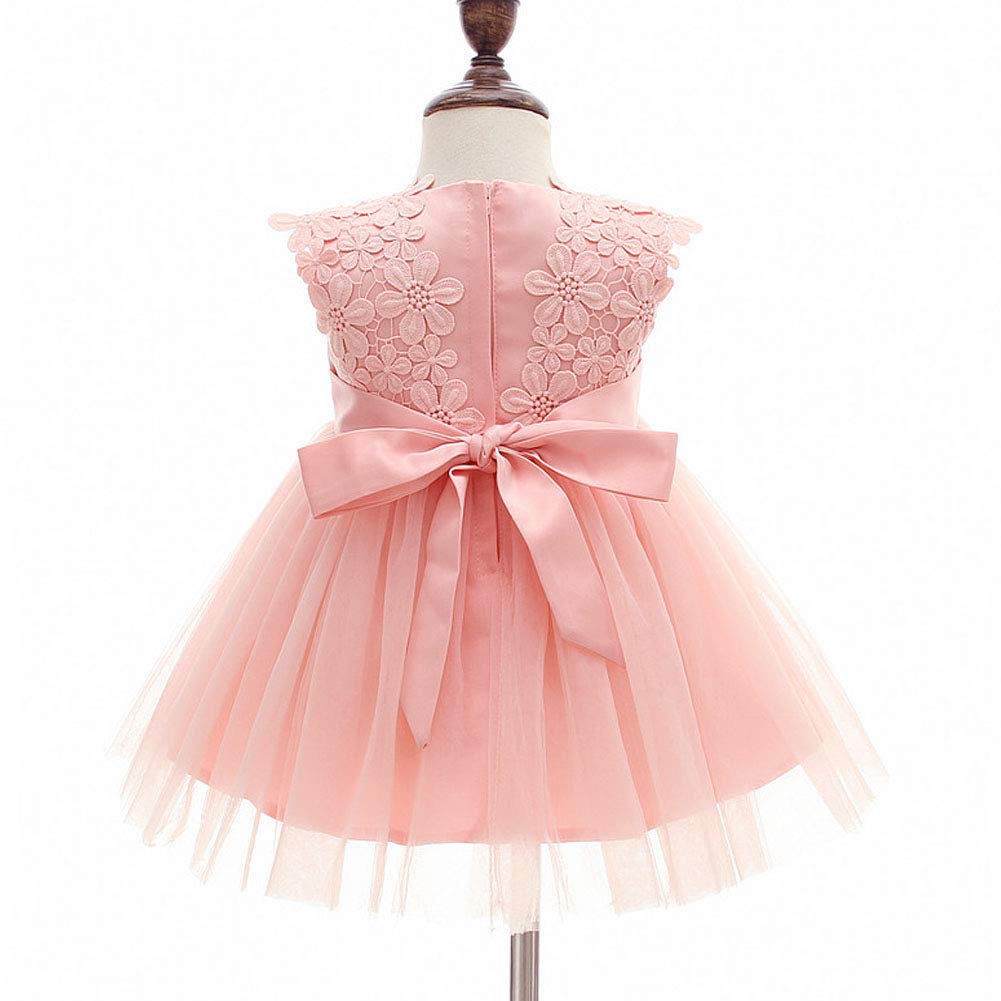 Baby Girl Dress Christening Baptism Gowns Flower Girl Dress Pink 6M