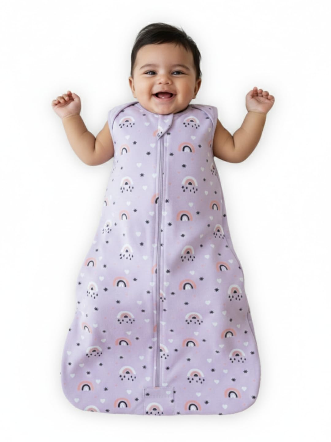 The Mom Store Cotton Baby Sleeping Bag | Sleep Sack 012 Months | Wearable Blanket For Newborn Baby | Inverted Zip For Easy Diap