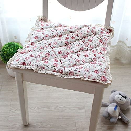 UBERSWEET RoseFlower Crochet Hollow Bubble Pad Kitchen Chair Cushions Dining Seat Cushion Pastoral Office Chair Quilted Cushion 