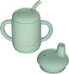 Cuddle Campus Sippy Cups,[4 In 1] 100% Silicone Toddler Cups,Shatterproof Straw Sippy Cup,Open Cup For 1/1+ Year Old Baby 7 Oz