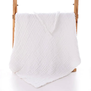 BABY STATION Muslin Baby Bath Towel Large Gauze Super Soft Baby Bath Towel Washcloths, 6 Layers 100% Cotton Infant Towel Newborn