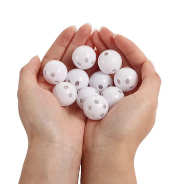 10 Pcs White Rattle Balls Inserts Rattle Box Repair Doll Noise Maker Noise Maker Insert Rattle for Animal Puppet Doll Pet Rattle