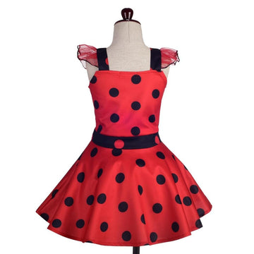 Dressy Daisy Girls Polka Dots Ladybug Dress Up Costume Birthday Halloween Christmas Fancy Party Outfit Size 6X-8 Red