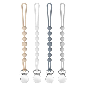 Pacifier Clips For Boys Girls - Moribox Silicone Paci Clip Teething Relief With One Piece Baby Binky Holder For Shower Birthday