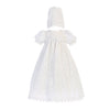Girls Lace Overall Christening Baptism Dress, White, 0-3 Months