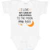 Inktastic I Love My Great Grandma To The Moon And Back Baby Bodysuit Newborn 0020 White 2965D