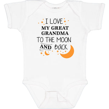 Inktastic I Love My Great Grandma To The Moon And Back Baby Bodysuit Newborn 0020 White 2965D