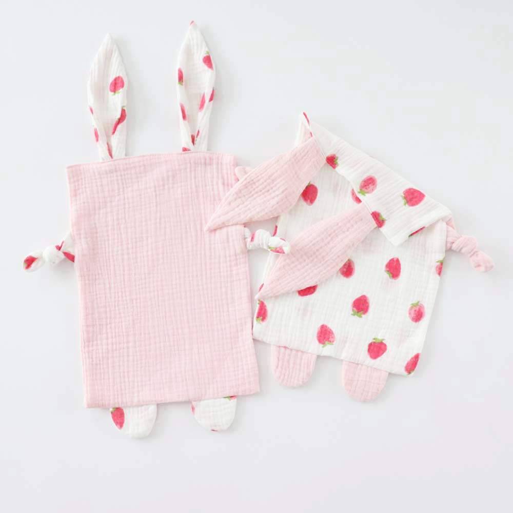 Bunny Security Blanket For Boys And Girls,Cotton Soft Breathable Muslin Soothing Towel Appeasing Toy For Infant,Newborn Gift,2 P