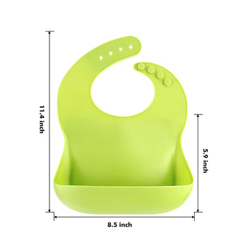 Eascrozn Silicone Bibs For Babies & Toddlers Set Of 3, Silicone Baby Bibs For Boy And Girl, Adjustable Soft Waterproof Bibs