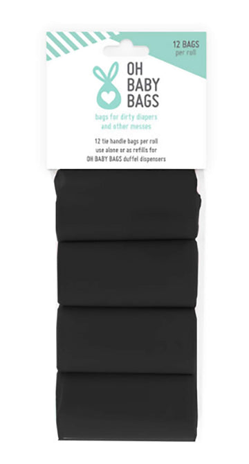 Oh Baby Bags - 8 Roll Refill Header Card- Black Eng Only