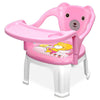 Tony Stark Plastic Chu-Chu Squeak Sound Feeding Chair With Removable Tray || Soft Cushion Seat & High Backrest With Teddy Bear D