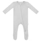 Soft Bamboo Viscose Footies, 2-Way Zipper, Unisex, 6-9 Months, Light Gray, 95% Viscose From Bamboo, 5% Spandex - Imported