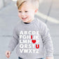 Xfsjgna Valentines Sweatshirts 4T Toddler Boys Girls Valentine'S Day Abc I Love U Heart Graphic Shirt Kids Long Sleeve Tops Gray