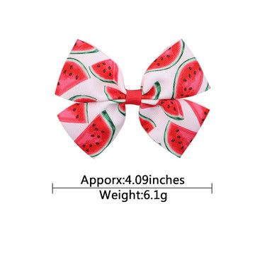 Watermelon Turban Headband Baby Girls Fruit Headwrap Watermelon Hair Hand Bow Bbg20 (Hair Clips-6H)