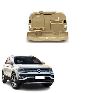 Stylish Foldable Compact Car Back Seat Tray for Food/Drinks/Cup/Bottle Holder Universal Pack of 1 Suitable for V W Taigun