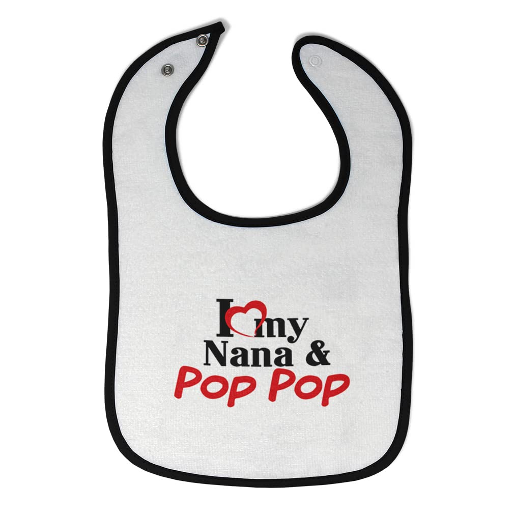Toddler & Baby Bibs Burp Cloths Love I Love My Nana & Pop Grandpa Grandma Cotton Baby Items For Baby Girl & Boy White Black Desi