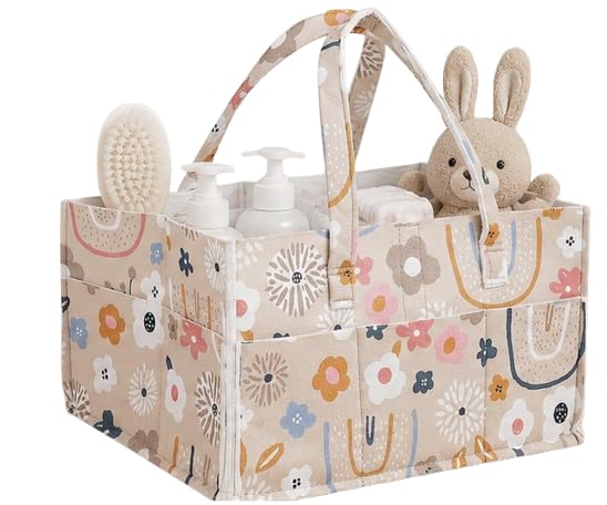 Kemiv Large Capacity Baby Caddy Organizer | Stylish Nursery Storage Basket for Newborn Essentials
