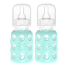 Lifefactory Glass Baby Bottles With Silicone Protection - 2-Pack, 4 Oz Bottles, Mint