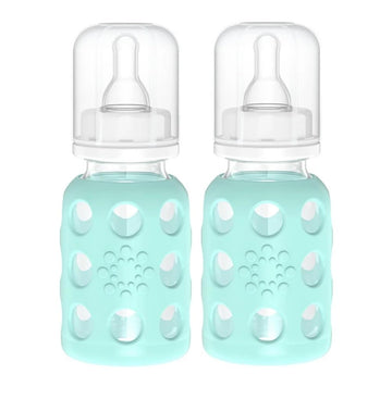 Lifefactory Glass Baby Bottles With Silicone Protection - 2-Pack, 4 Oz Bottles, Mint
