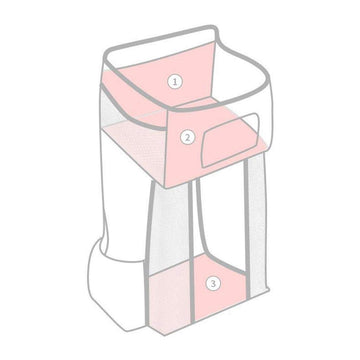 SNAPPSY Baby Crib Bed Hanging Bag Rack Bedside Diaper Organizer Bag PP Support Plate Stripe