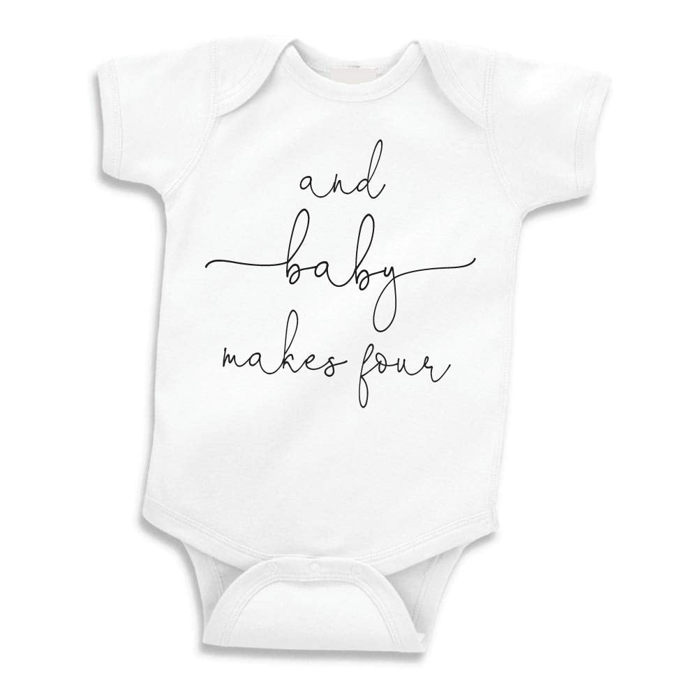 Bump And Beyond Designs Baby-Boys Announcement Gift Leotard For Family Of Four White, 0-3 Months