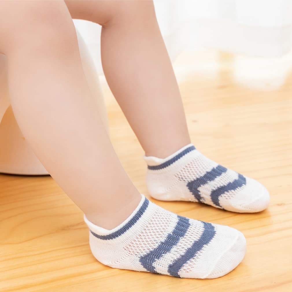 Behele Baby Grip Socks Toddler Non Slip Thin Mesh Infant Pointelle Eyelet Summer Socks Unisex Girl Boy No Show Floor Ankle Socks