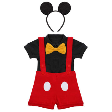 Baptism Outfit For Boys Mouse 1St Birthday Halloween Cosplay Dress Up Formal Suit Suspenders Wedding Tuxedo Christening Clothes