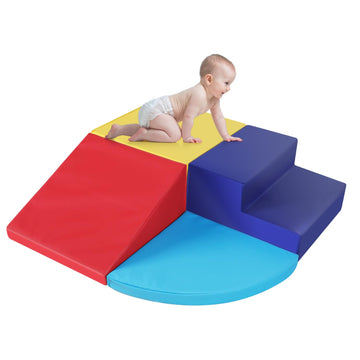 Kinder King Climb And Crawl Activity Play Set, 10-Piece Soft Foam Block For Climbing, Crawling And Sliding, Indoor Climber For T
