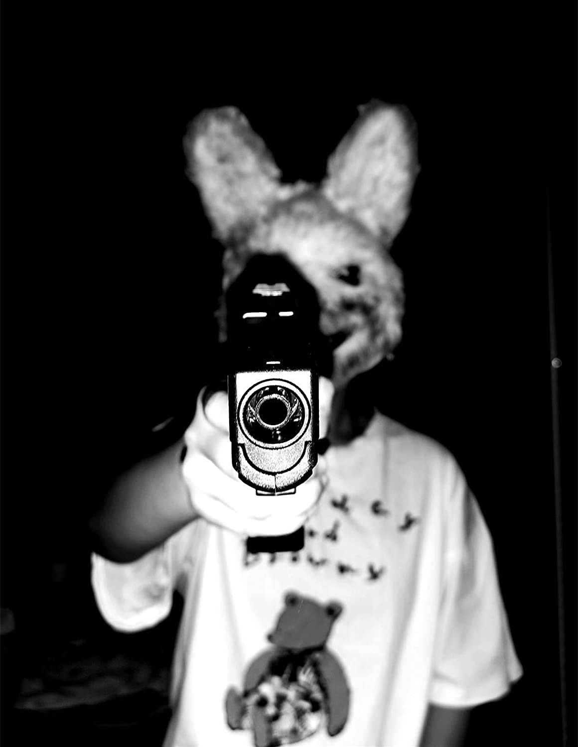 Besseek Halloween Scary Mask Rabbit Bunny Mask, Bloody Plush Animal Head Mask, Halloween Cosplay Costume Props Halloween Party F