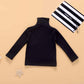 Kids Toddler Baby Little Girl Turtleneck T-Shirt Sweater Tunic Long Sleeve Plain Solid Blouse Tops Fall Winter Clothes (Black, 1