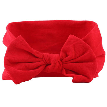 Akoak 1 Pack Solid Color Skin-Friendly Baby Headband Elastic Soft Nylon Headband Cute Baby Bow Headband (Red)