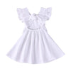 Toddler Baby Girl Dress Summer Cotton Linen Ruffle Halter Sleeveless Kids Casual Beach Party Dresses 2-7 Years (2-White, 1-2T(80