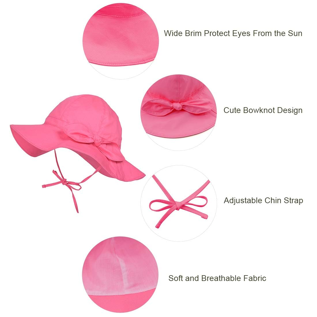 Durio Baby Girl Sun Hat Baby Girl Gifts Cute Bowknot Summer Baby Girl Hat Toddler Girl Hat Upf 50+ Toddler Girl Sun Hat Ivory Wh