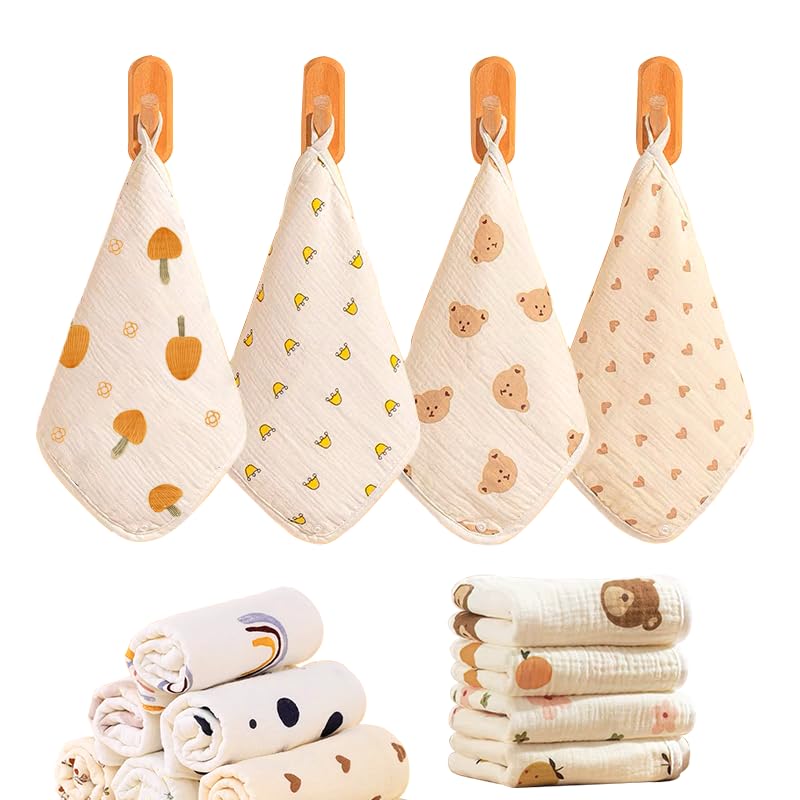 8Pcs Baby Washcloths Soft Set | Baby Muslin Washcloth | Face Towels For Newborn With Sensitive Skin | Shower Gift For Baby Regis