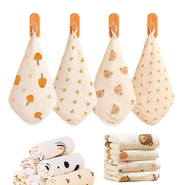 8Pcs Baby Washcloths Soft Set | Baby Muslin Washcloth | Face Towels For Newborn With Sensitive Skin | Shower Gift For Baby Regis