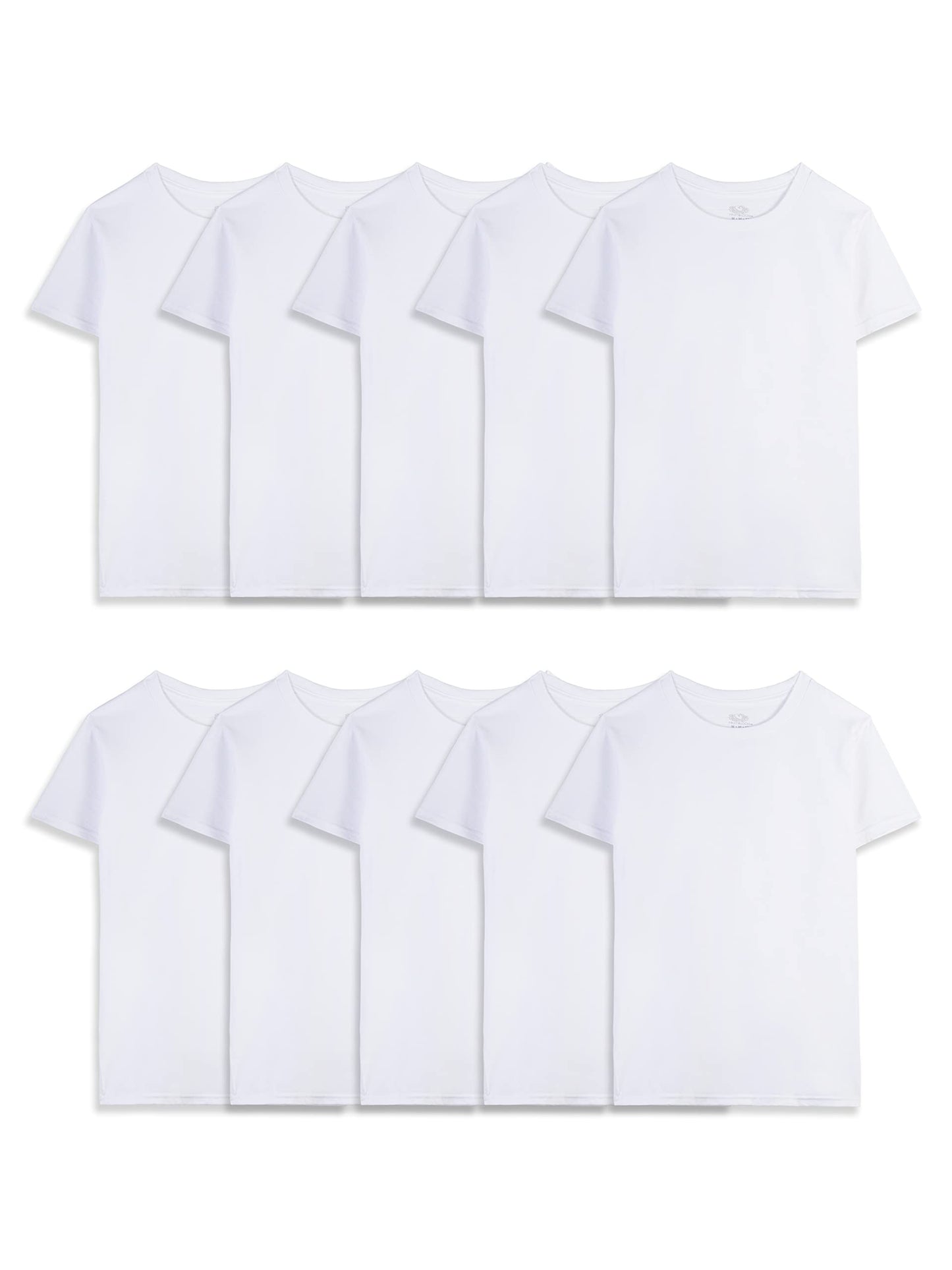 Fruit Of The Loom Boys Eversoft Cotton Undershirts, T Shirts & Tank Tops Underwear, T Shirt - Toddler - 10 Pack - White, 2-3T Us