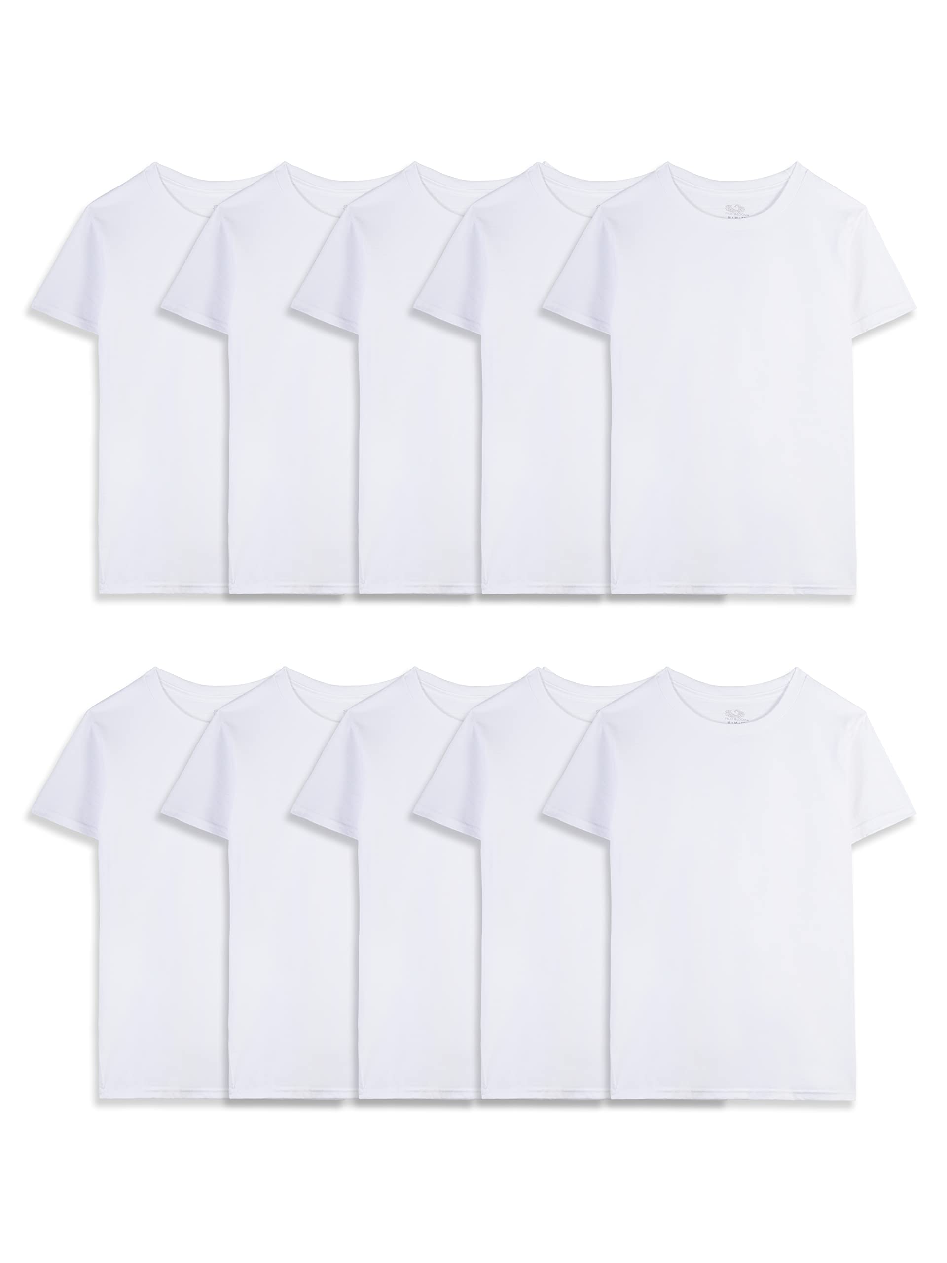 Fruit Of The Loom Boys Eversoft Cotton Undershirts, T Shirts & Tank Tops Underwear, T Shirt - Toddler - 10 Pack - White, 2-3T Us