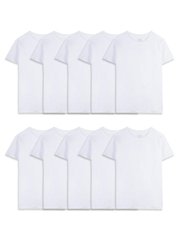 Fruit Of The Loom Boys Eversoft Cotton Undershirts, T Shirts & Tank Tops Underwear, T Shirt - Toddler - 10 Pack - White, 2-3T Us