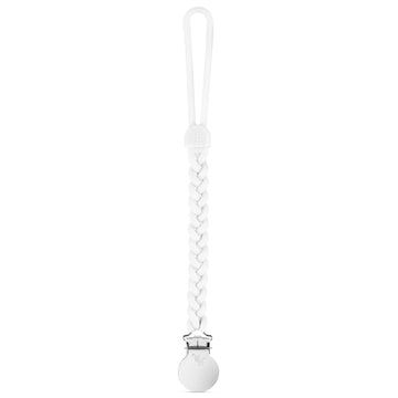 Ryan & Rose Cutie Clip Braiden Pacifier Clip - Braided Silicone (White)