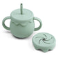 Moonkie 2In1 Silicone Baby Cups With Straw And Lid For Snacks, 8.5 Oz SpillProof Sippy Cups, Training Cup For Toddlers Ages (