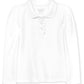 The Children'S Place Girls And Toddler Long Sleeve Ruffle Pique School Uniform Polo Shirt, White Single, 5T Us