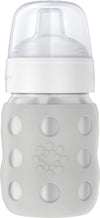 Lifefactory 8-Ounce Stainless-Steel Vacuum-Insulated Wide-Neck Baby Bottle With Sippy Nipple, Stone Gray, Ls2251Wcg4