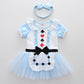 Fmyfwy Baby Girls Alice In Wonderland Princess Costume Halloween Christmas Birthday Party Romper Tutu Dress W/Headband 80