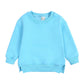 Rukosu Toddler Baby Boy Girl Fleece Pullover Sweatshirt Solid Color Crewneck Blouse Shirt Tops Warm Fall Winter Clothes Blue 3-4