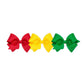 Wee Ones Girls' Small Bow 3 Pc Set Solid Grosgrain Variety Pack On A Weestay No-Slip Hair Clip - Red, Yellow And Green
