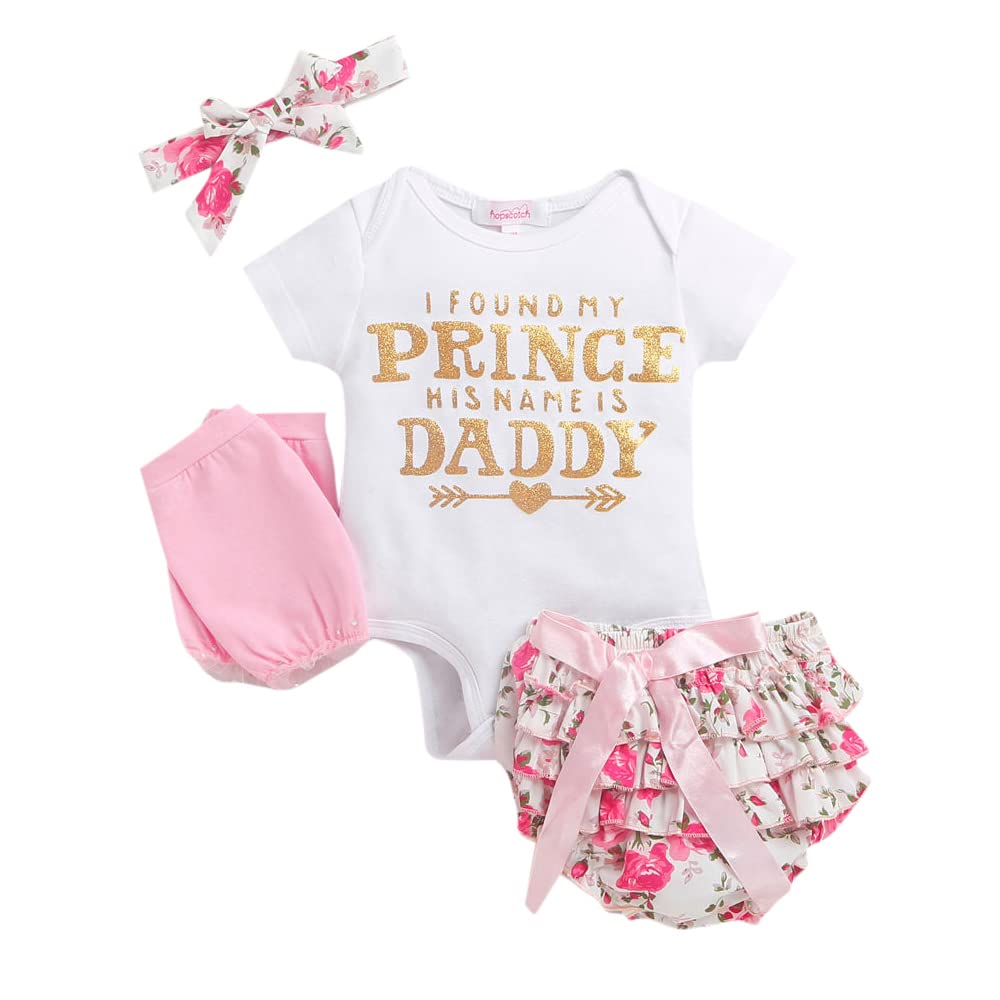 Hopscotch Baby Girls Cotton And Spandex Text Print Onesie And Shorts Set With Headband In Pink Color For Ages 1218 Months (Aj2