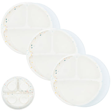 Weesprout Suction Plates For Babies With Lids & Toddlers - 100% Silicone, Dinnerware Stays Put, Divided Design For Picky Eaters,
